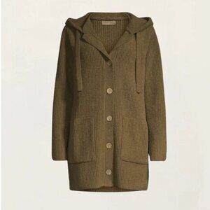 Barefoot Dreams CozyChic Button Up Hooded Coat - Thyme